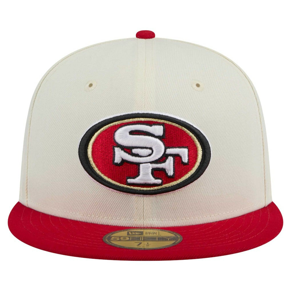 San Francisco 49ers New Era Main 59FIFTY Fitted Hat - Cream/Scarlet - NFL