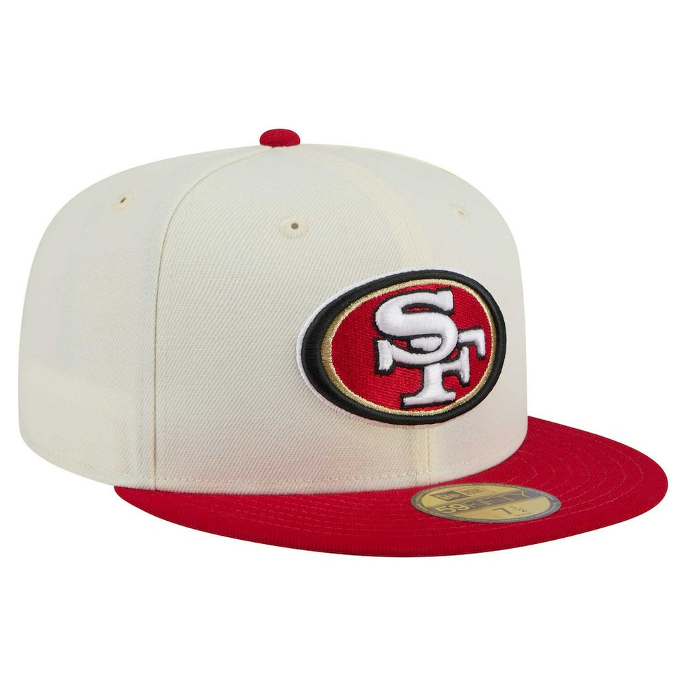 San Francisco 49ers New Era Main 59FIFTY Fitted Hat - Cream/Scarlet - NFL