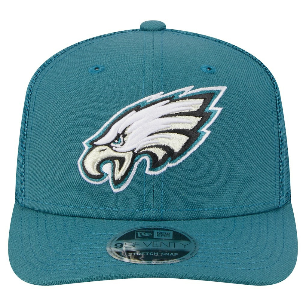 Philadelphia Eagles New Era Main Trucker 9SEVENTY Stretch-Snap Hat - Midnight Green - NFL