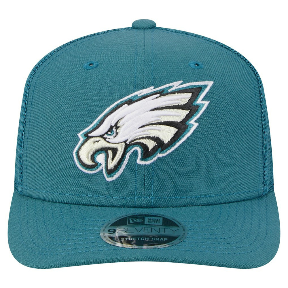 Philadelphia Eagles New Era Main Trucker 9SEVENTY Stretch-Snap Hat - Midnight Green - NFL
