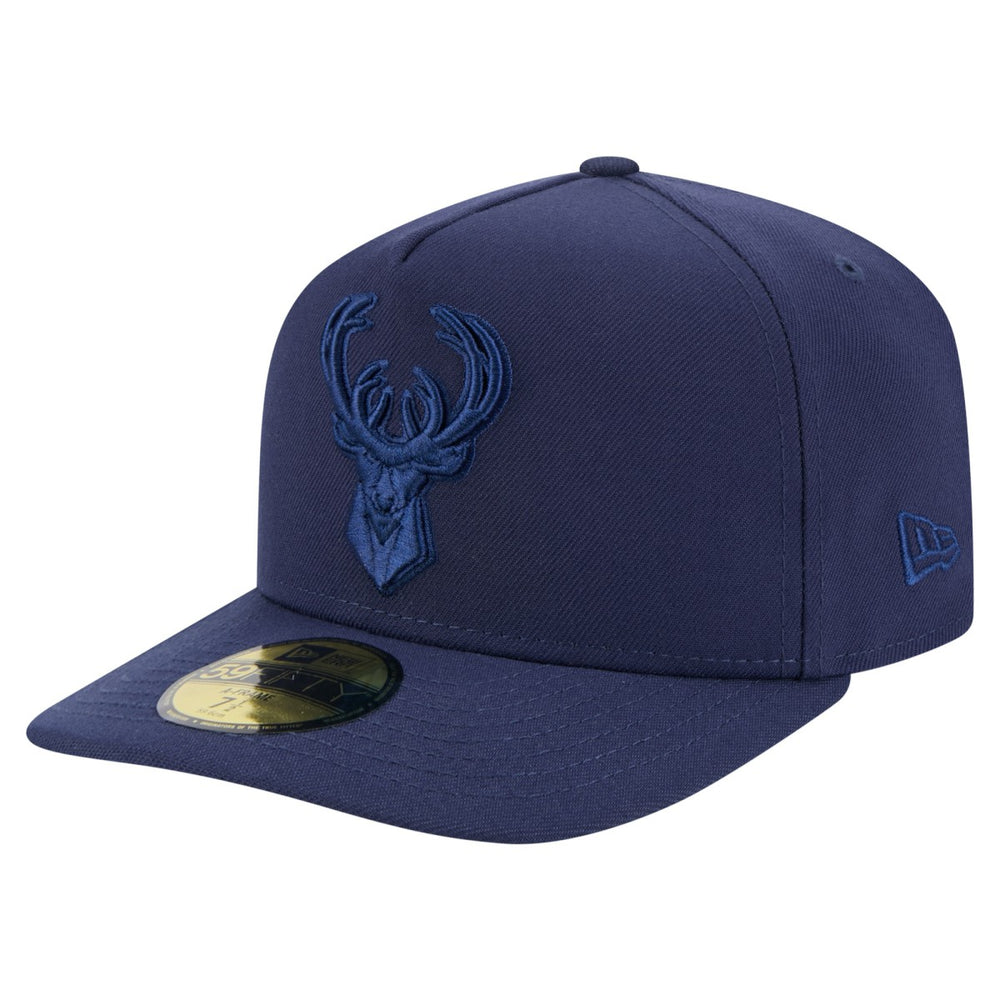 New Era Milwaukee Bucks Colorpack A-Frame Pinch Front 59FIFTY Fitted Hat Navy
