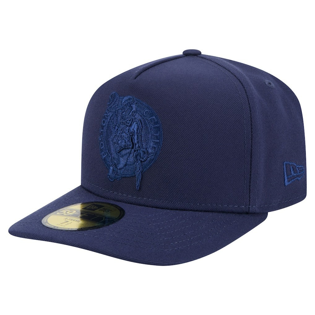 New Era Boston Celtics Colorpack A-Frame Pinch Front 59FIFTY Fitted Hat Navy