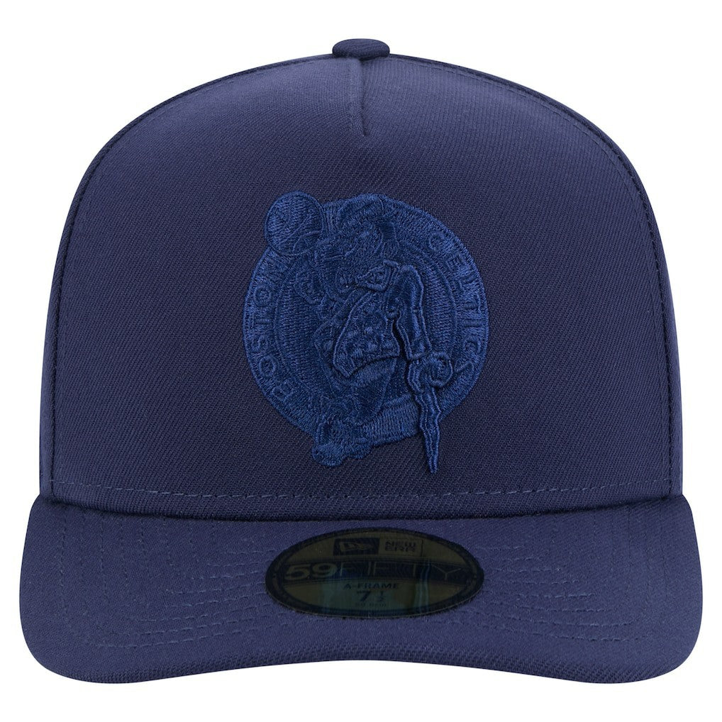New Era Boston Celtics Colorpack A-Frame Pinch Front 59FIFTY Fitted Hat Navy