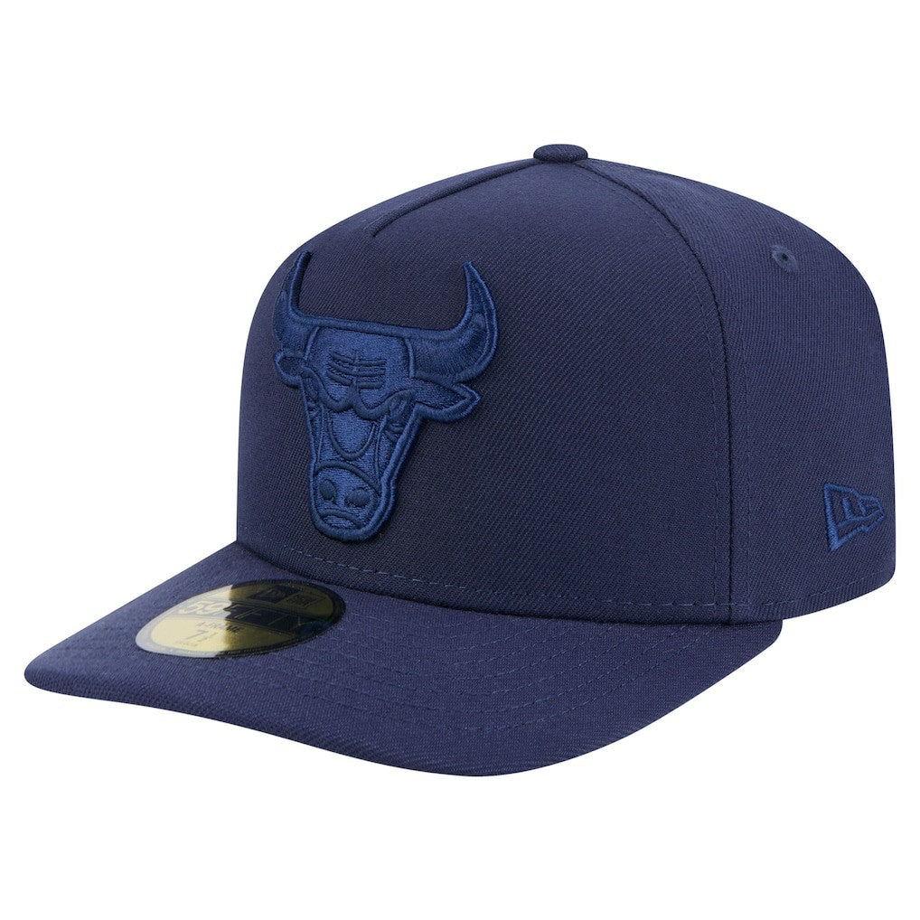 New Era Chicago Bulls Colorpack A-Frame Pinch Front 59FIFTY Fitted Hat Navy