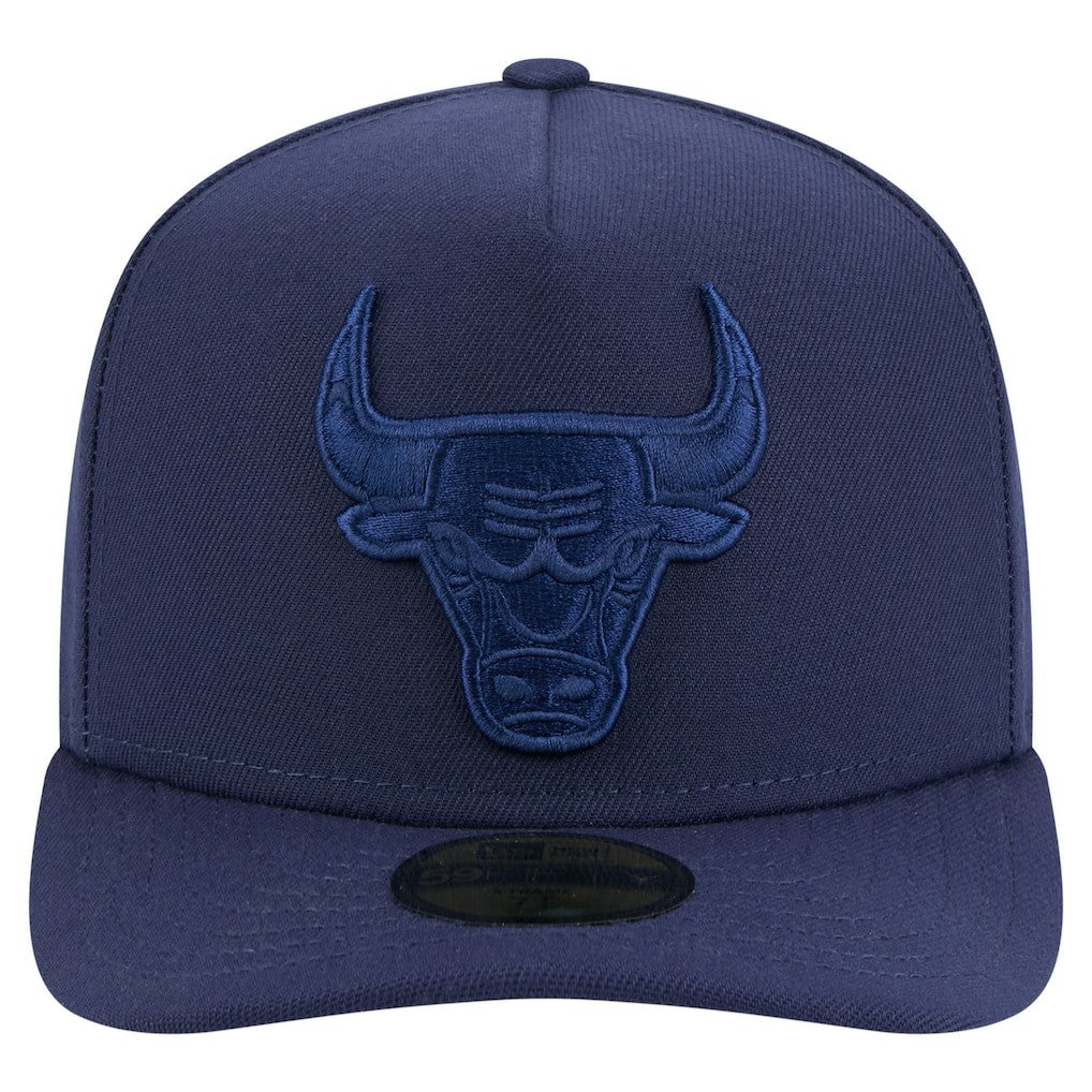 New Era Chicago Bulls Colorpack A-Frame Pinch Front 59FIFTY Fitted Hat Navy