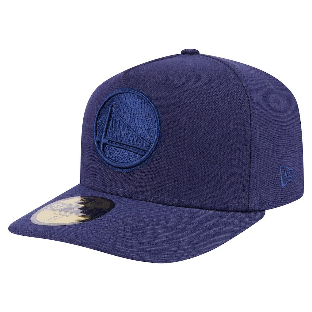 New Era Golden State Warriors Colorpack A-Frame Pinch Front 59FIFTY Fitted Hat Navy