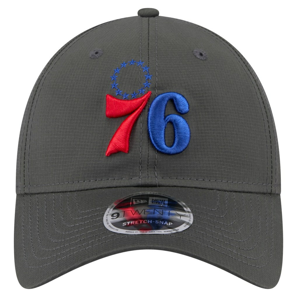 New Era Philadelphia 76ers Active Ripstop 9TWENTY Adjustable Hat Charcoal