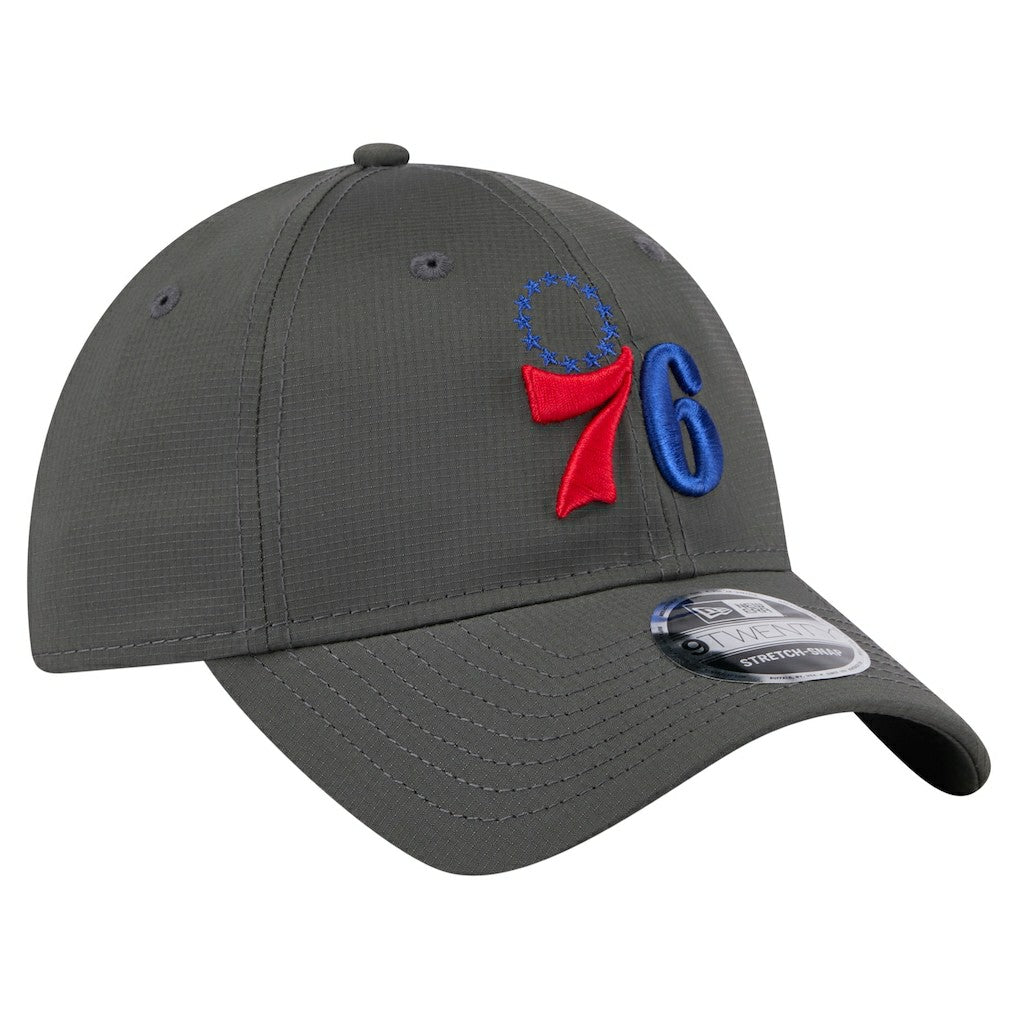 New Era Philadelphia 76ers Active Ripstop 9TWENTY Adjustable Hat Charcoal