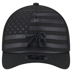 New Era Philadelphia 76ers Game Day Flag A-Frame 9FORTY Adjustable Hat Black