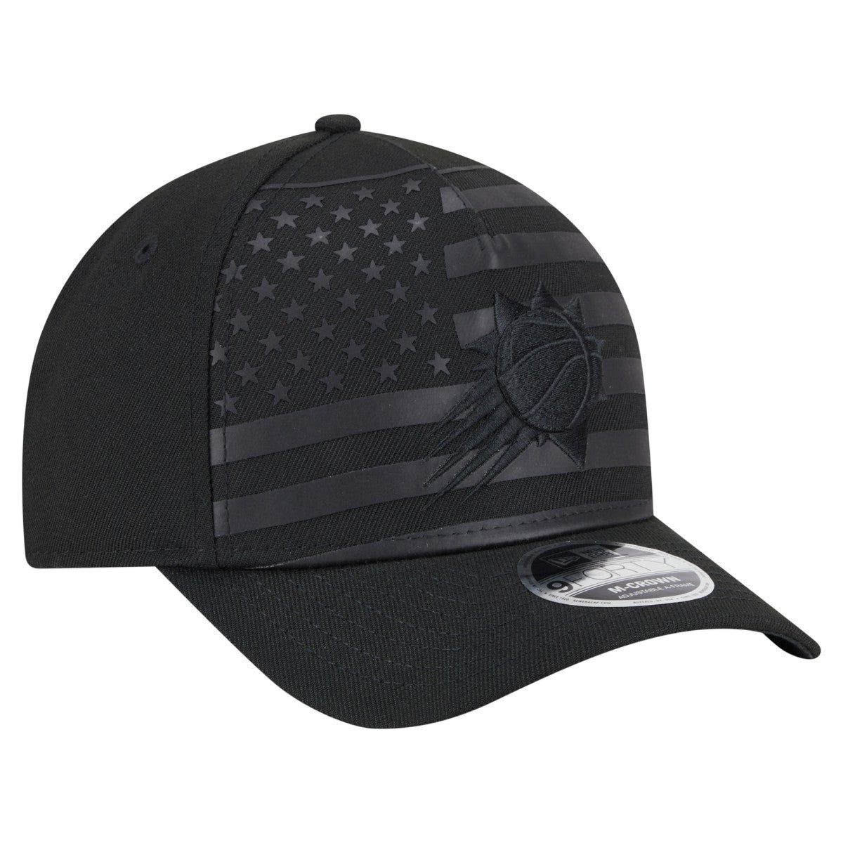 New Era Phoenix Suns Game Day Flag A-Frame 9FORTY Adjustable Hat Black