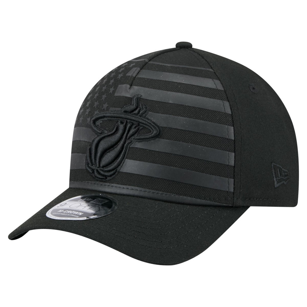 New Era Miami Heat Game Day Flag A-Frame 9FORTY Adjustable Hat Black