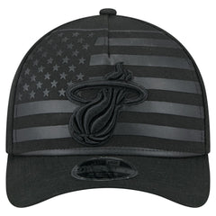 New Era Miami Heat Game Day Flag A-Frame 9FORTY Adjustable Hat Black