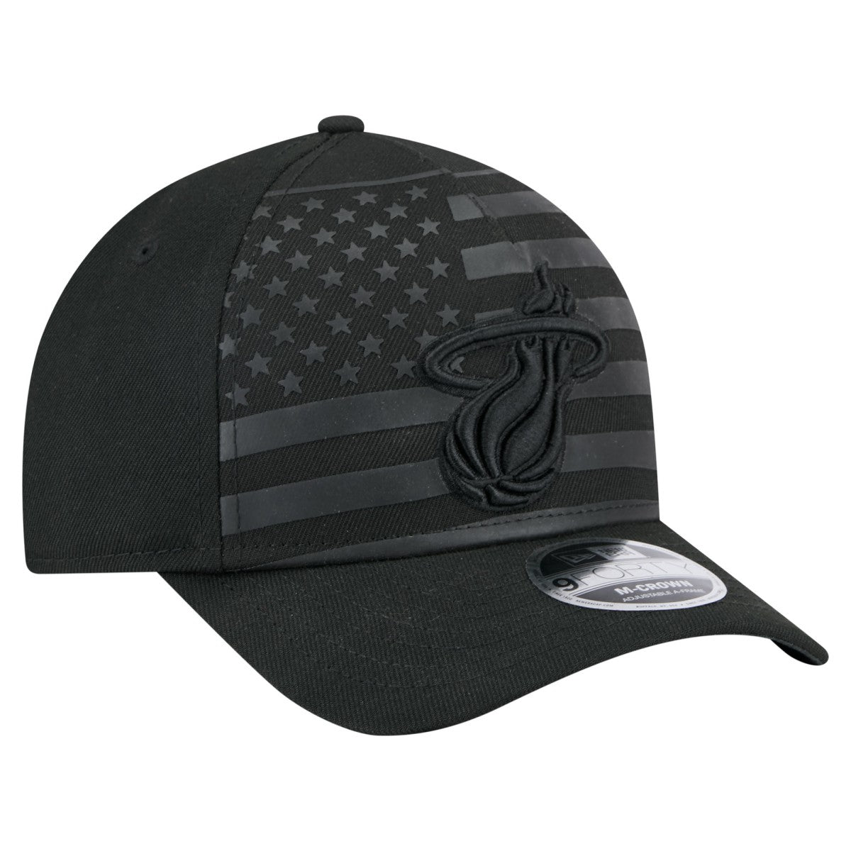 New Era Miami Heat Game Day Flag A-Frame 9FORTY Adjustable Hat Black