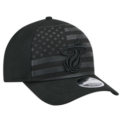 New Era Miami Heat Game Day Flag A-Frame 9FORTY Adjustable Hat Black