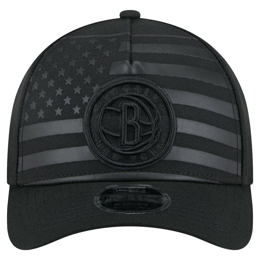 New Era Brooklyn Nets Game Day Flag A-Frame 9FORTY Adjustable Hat Black