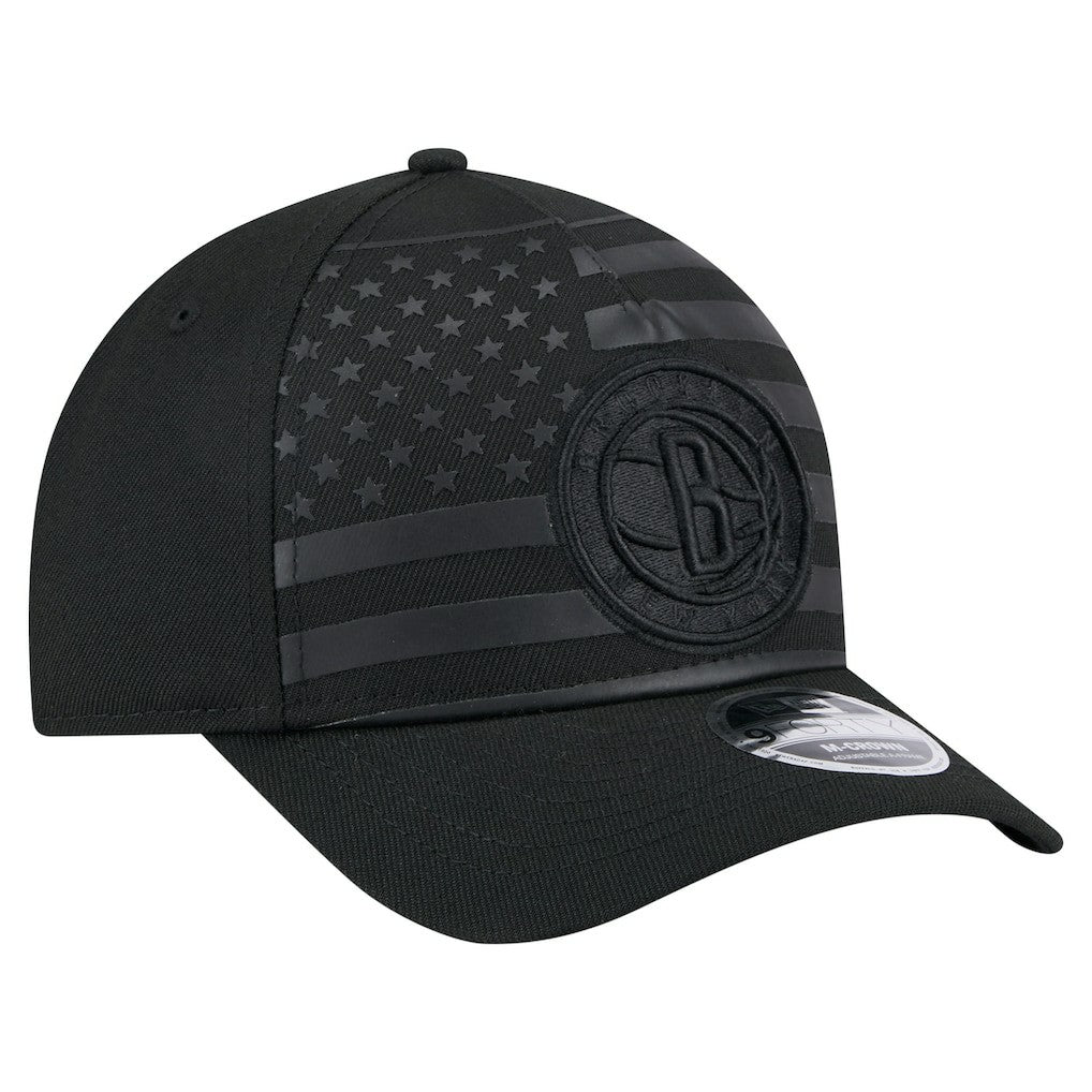New Era Brooklyn Nets Game Day Flag A-Frame 9FORTY Adjustable Hat Black