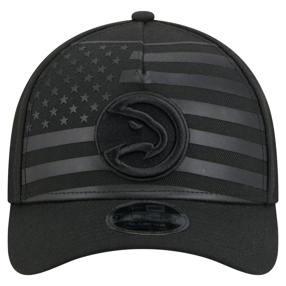 New Era Atlanta Hawks Game Day Flag A-Frame 9FORTY Adjustable Hat Black