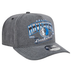 New Era Dallas Mavericks Throwback Washed Pre-Curved 9FIFTY Snapback Hat Charcoal