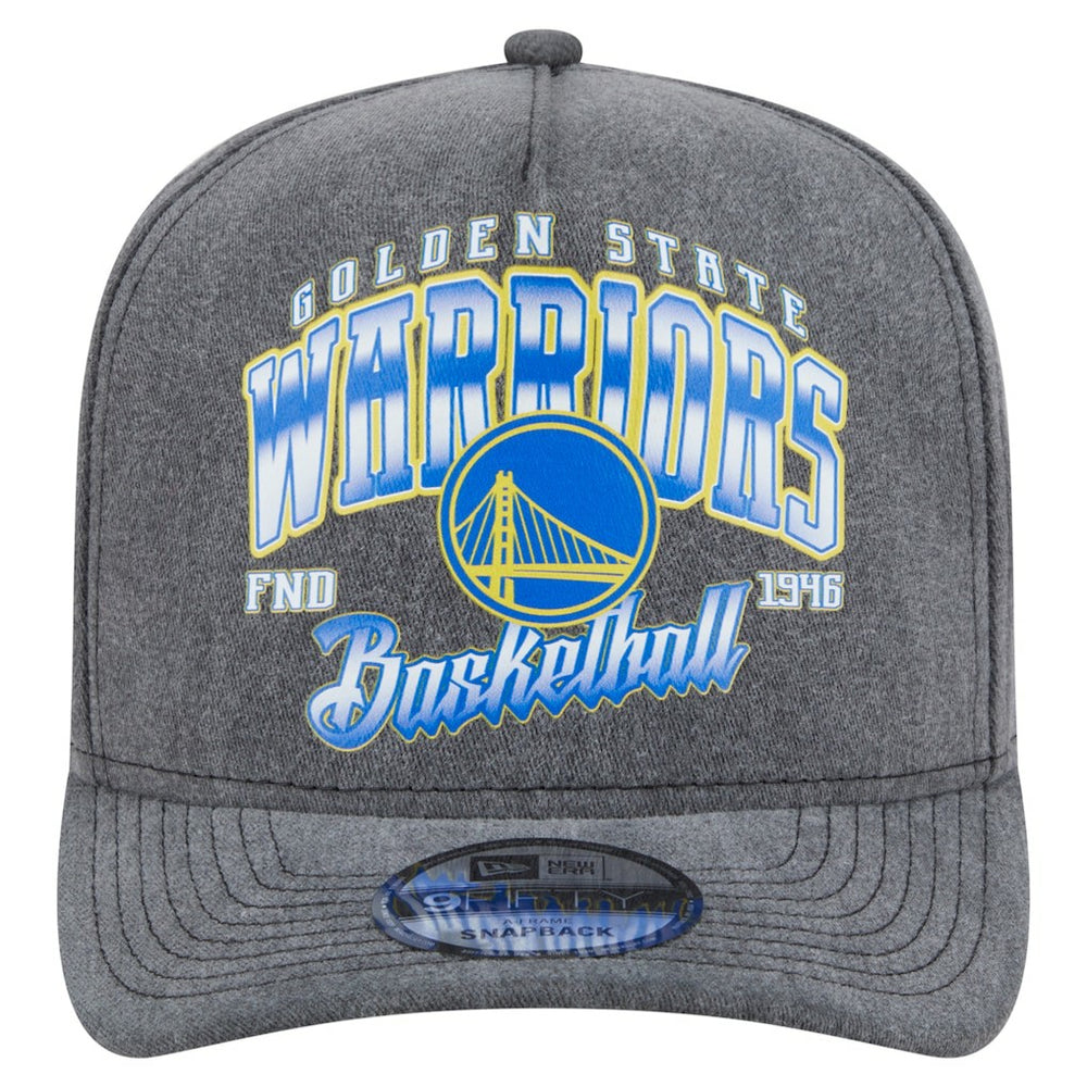 New Era Golden State Warriors Throwback Washed Pre-Curved 9FIFTY Snapback Hat Charcoal