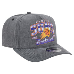 New Era Phoenix Suns Throwback Washed Pre-Curved 9FIFTY Snapback Hat Charcoal
