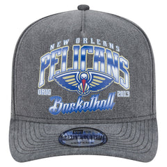 New Era New Orleans Pelicans Throwback Washed Pre-Curved 9FIFTY Snapback Hat Charcoal