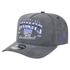 New Era Sacramento Kings Throwback Washed Pre-Curved 9FIFTY Snapback Hat Charcoal