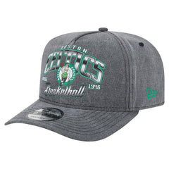 New Era Boston Celtics Throwback Washed Pre-Curved 9FIFTY Snapback Hat Charcoal
