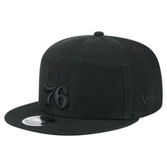 New Era Philadelphia 76ers Adventure Canvas Split Panel 9FIFTY Snapback Hat Black