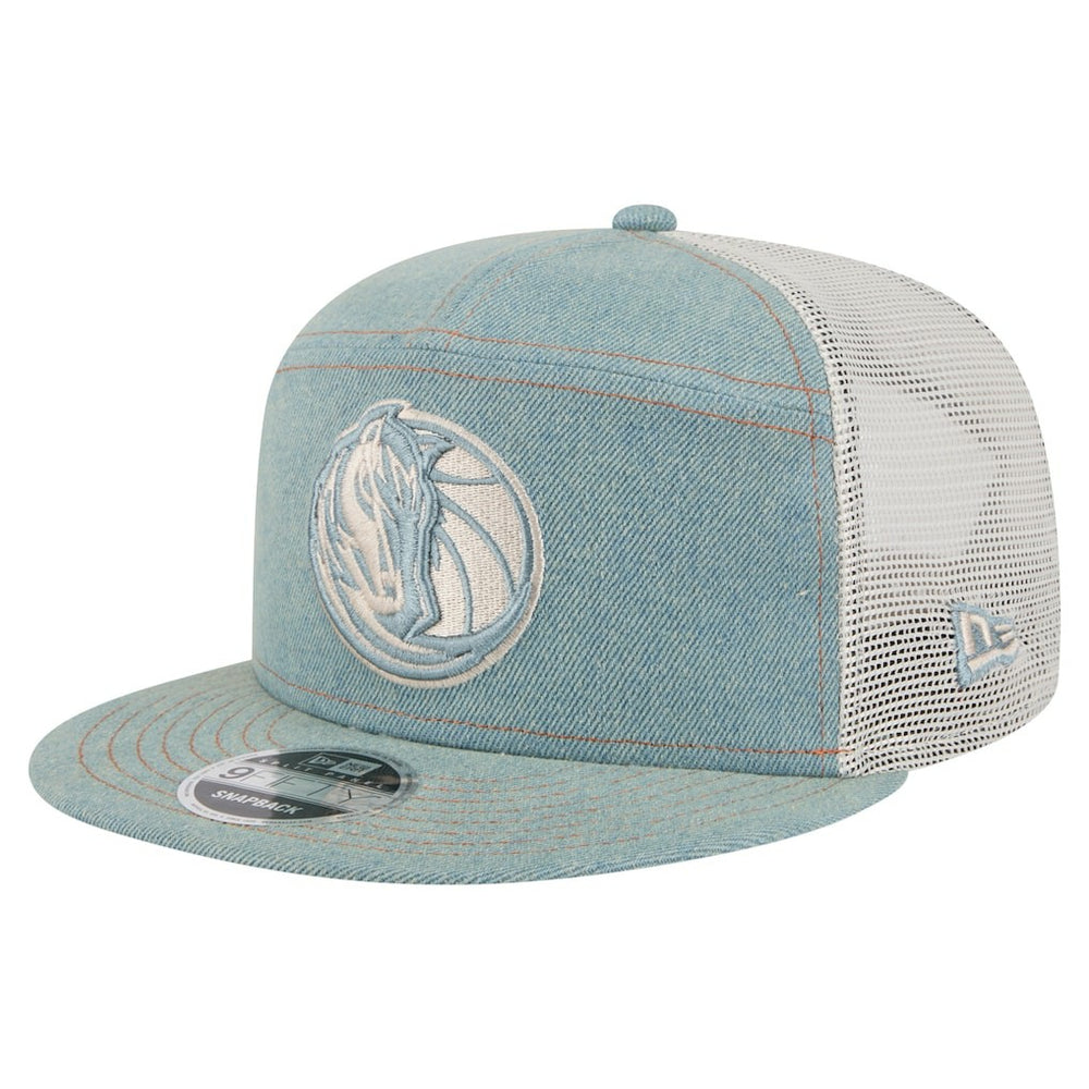 New Era Dallas Mavericks Adventure Denim Split Panel 9FIFTY Snapback Trucker Hat