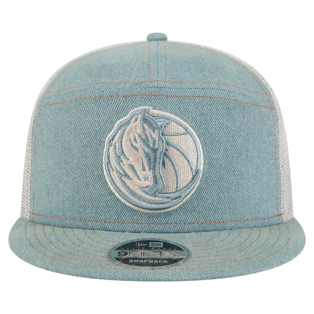 New Era Dallas Mavericks Adventure Denim Split Panel 9FIFTY Snapback Trucker Hat