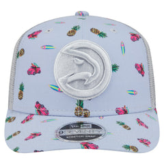 New Era Atlanta Hawks Adventure Aloha Pattern 9SEVENTY Stretch-Snap Hat Light Blue/Gray