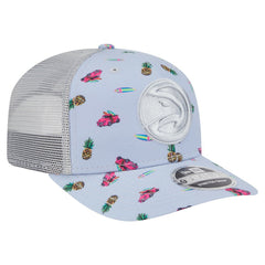 New Era Atlanta Hawks Adventure Aloha Pattern 9SEVENTY Stretch-Snap Hat Light Blue/Gray