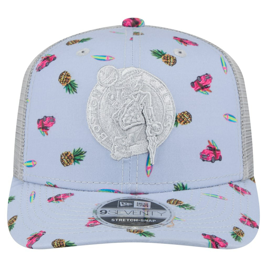 New Era Boston Celtics Adventure Aloha Pattern 9SEVENTY Stretch-Snap Hat Light Blue/Gray