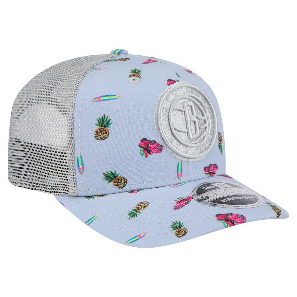 New Era Brooklyn Nets Adventure Aloha Pattern 9SEVENTY Stretch-Snap Hat Light Blue/Gray