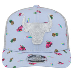 New Era Chicago Bulls Adventure Aloha Pattern 9SEVENTY Stretch-Snap Hat Light Blue/Gray