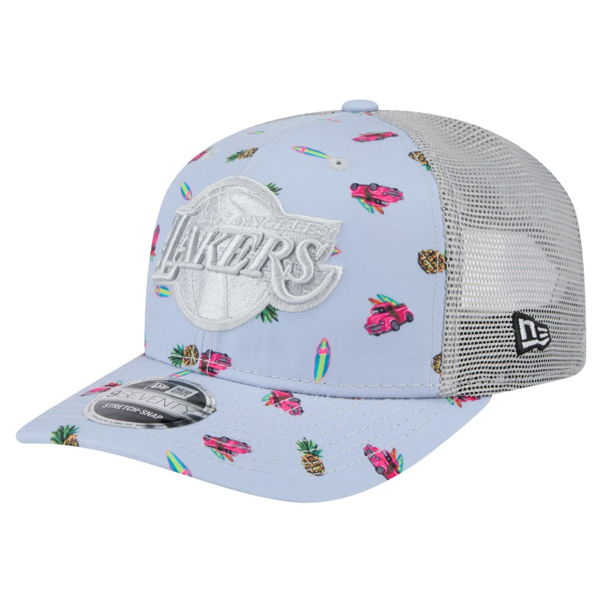 New Era Los Angeles Lakers Adventure Aloha Pattern 9SEVENTY Stretch-Snap Hat Light Blue/Gray