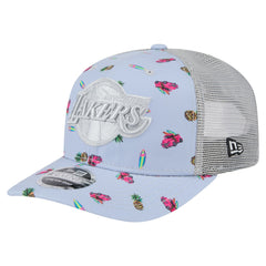 New Era Los Angeles Lakers Adventure Aloha Pattern 9SEVENTY Stretch-Snap Hat Light Blue/Gray