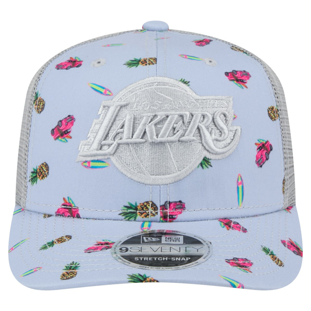 New Era Los Angeles Lakers Adventure Aloha Pattern 9SEVENTY Stretch-Snap Hat Light Blue/Gray