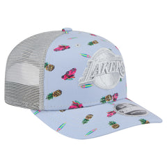 New Era Los Angeles Lakers Adventure Aloha Pattern 9SEVENTY Stretch-Snap Hat Light Blue/Gray