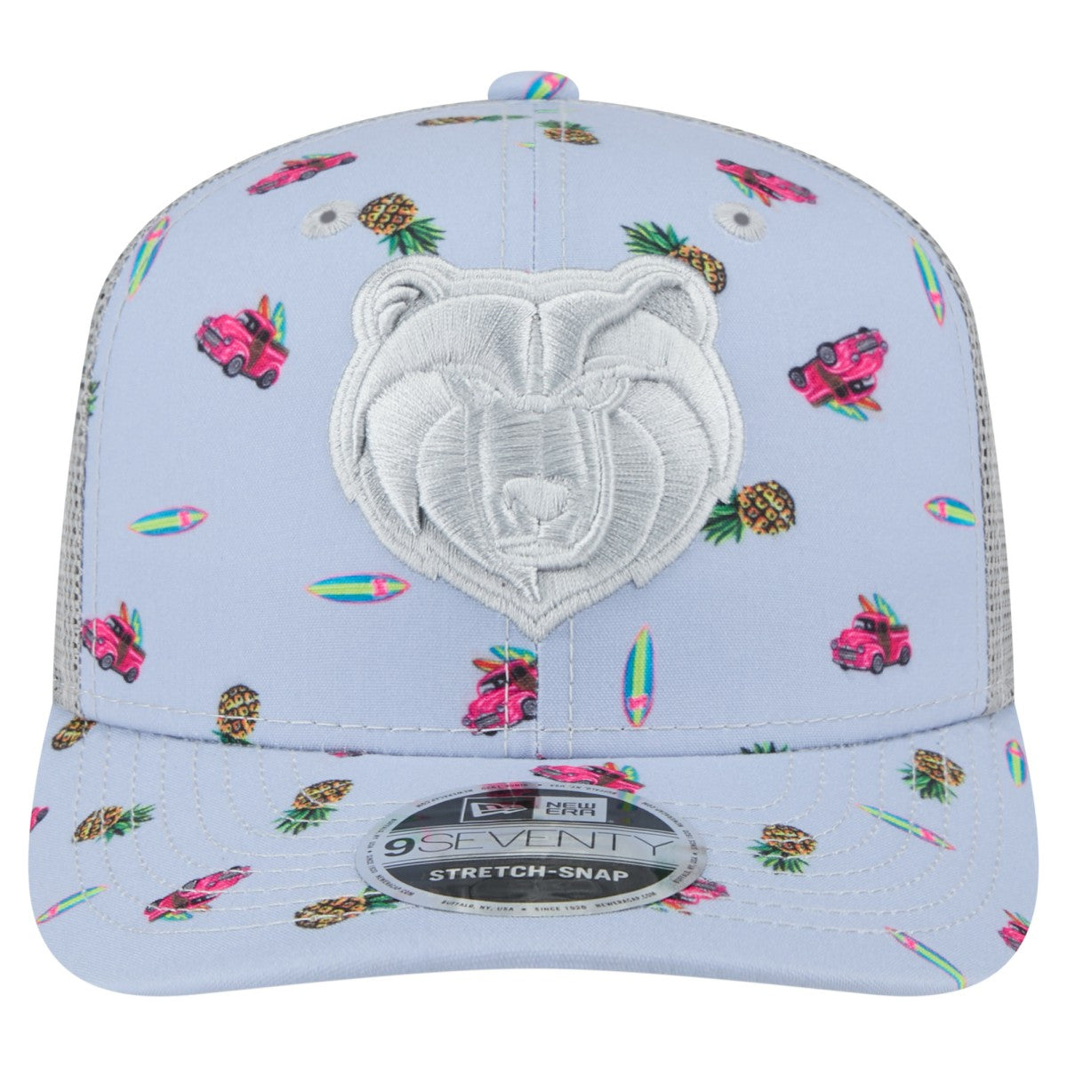 New Era Memphis Grizzlies Adventure Aloha Pattern 9SEVENTY Stretch-Snap Hat Light Blue/Gray