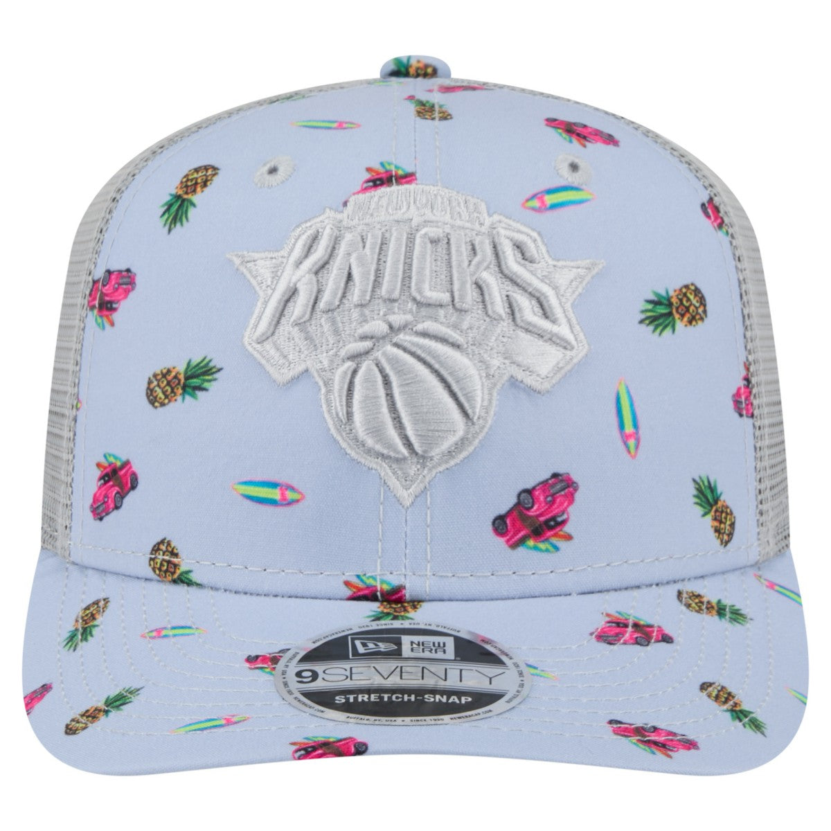 New Era New York Knicks Adventure Aloha Pattern 9SEVENTY Stretch-Snap Hat Light Blue/Gray