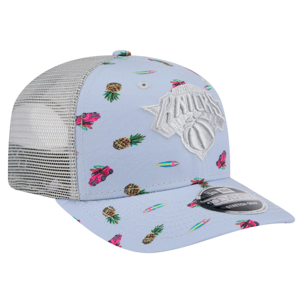 New Era New York Knicks Adventure Aloha Pattern 9SEVENTY Stretch-Snap Hat Light Blue/Gray
