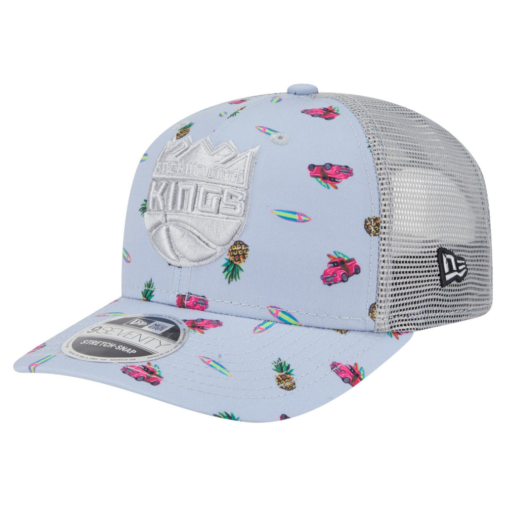 New Era Sacramento Kings Adventure Aloha Pattern 9SEVENTY Stretch-Snap Hat Light Blue/Gray