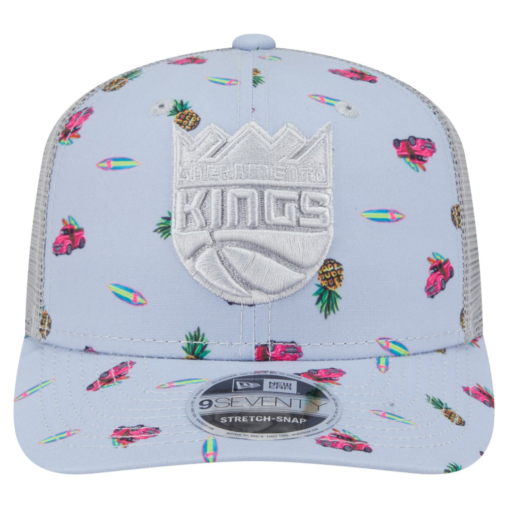 New Era Sacramento Kings Adventure Aloha Pattern 9SEVENTY Stretch-Snap Hat Light Blue/Gray