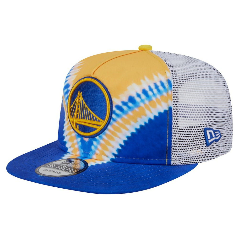 New Era Golden State Warriors Throwback Dye Golfer Snapback Hat Royal/Gold