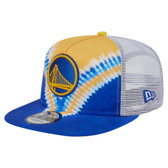 New Era Golden State Warriors Throwback Dye Golfer Snapback Hat Royal/Gold