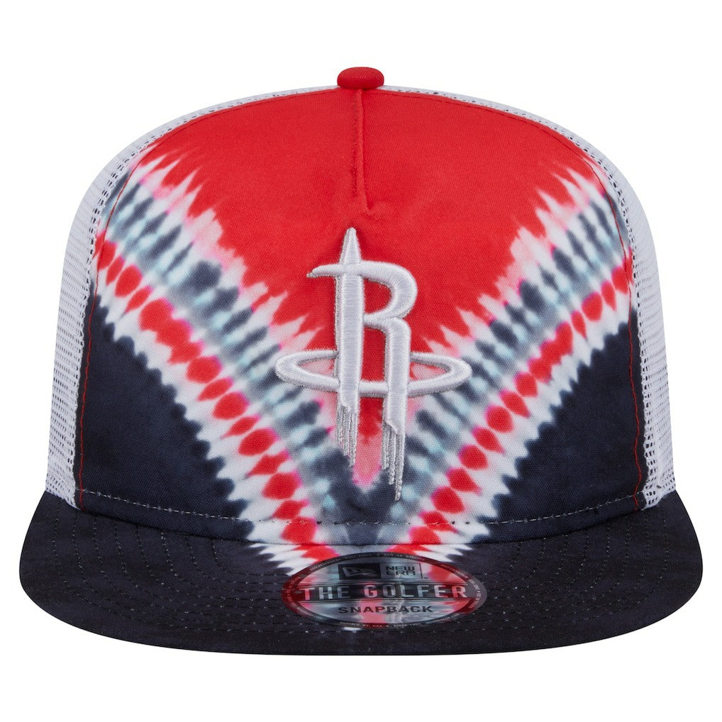 New Era Houston Rockets Throwback Dye Golfer Snapback Hat Black/Red