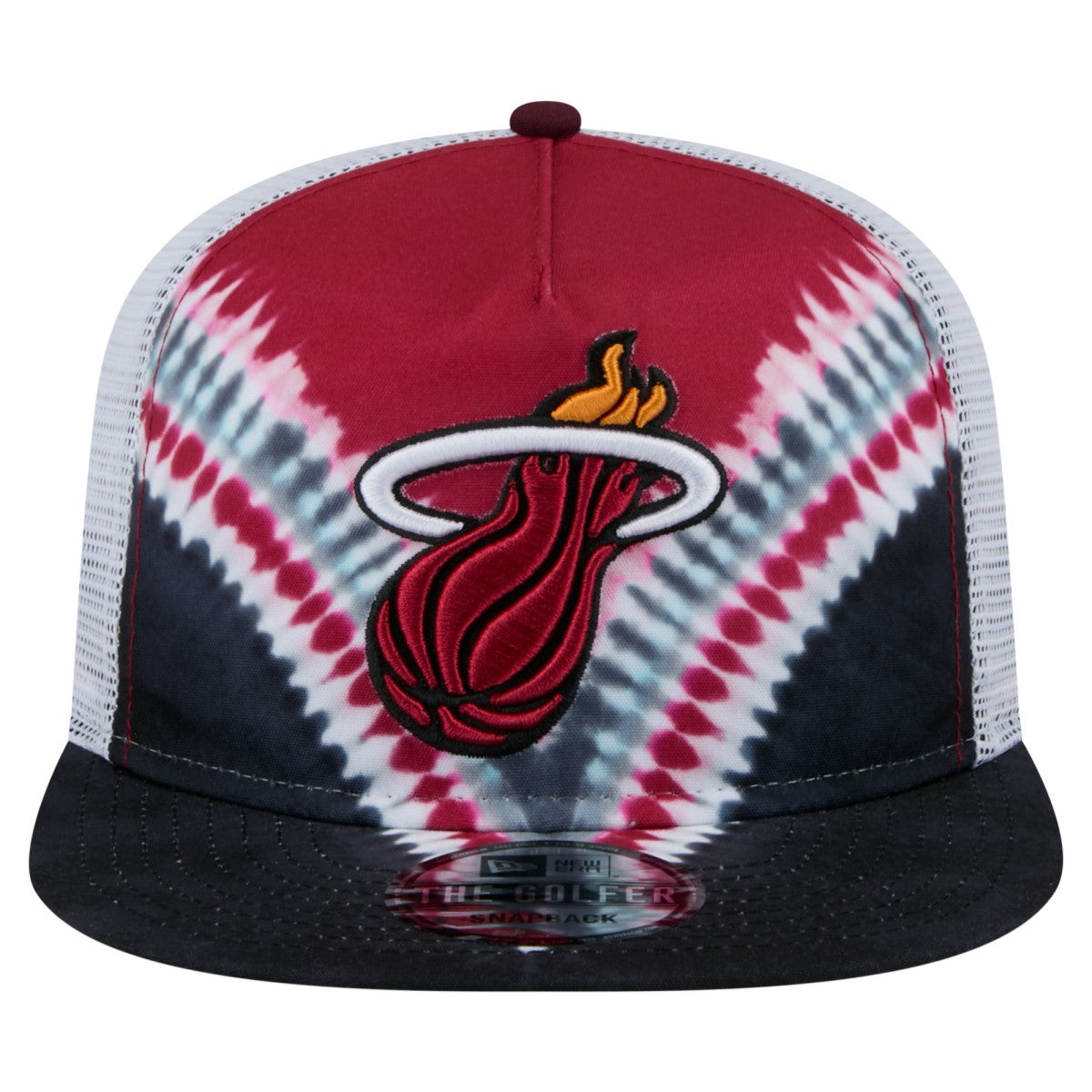 New Era Miami Heat Throwback Dye Golfer Snapback Hat Black/Red