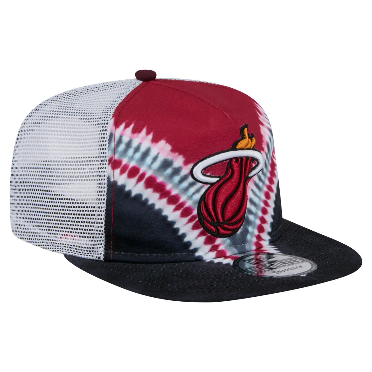 New Era Miami Heat Throwback Dye Golfer Snapback Hat Black/Red