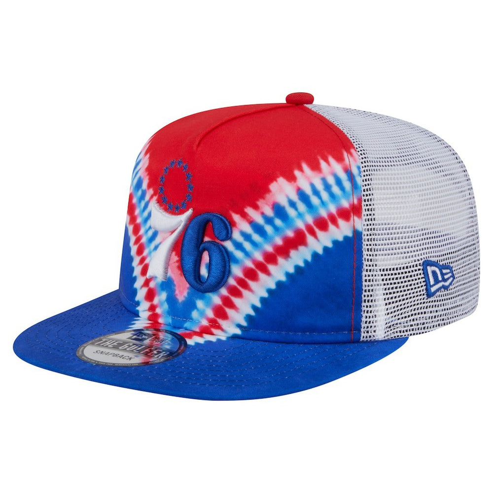 New Era Philadelphia 76ers Throwback Dye Golfer Snapback Hat Royal/Red